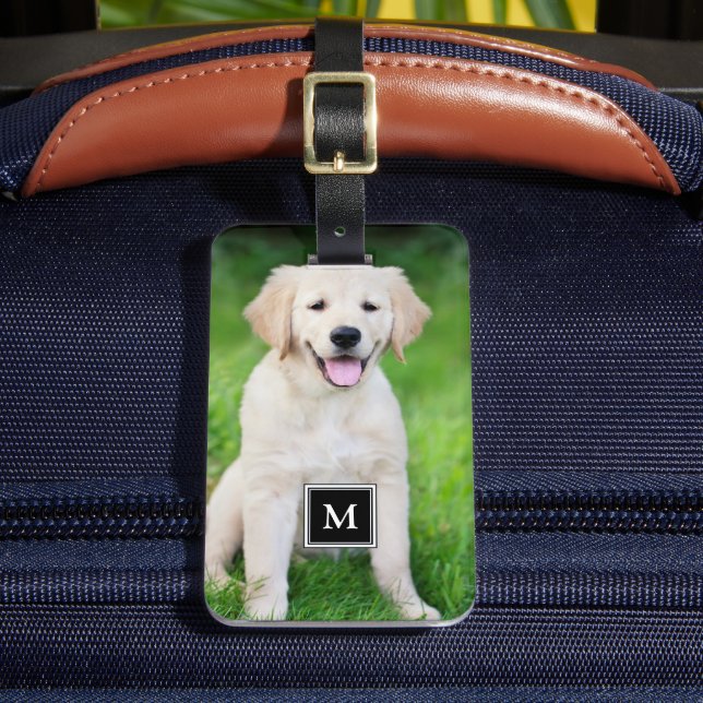 Create your own custom full photo monogram luggage tag (Front Insitu 2)