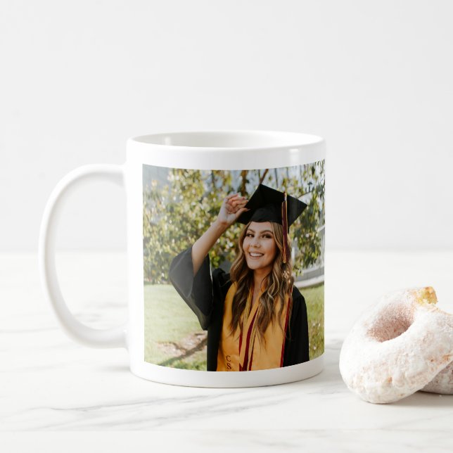 Create Your Own Custom Graduate 2 Photo Coffee Mug (With Donut)