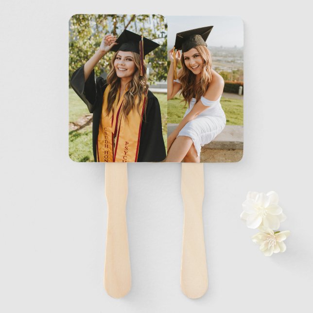 Create Your Own Custom Graduate 2 Photo Hand Fan (Front and Back)
