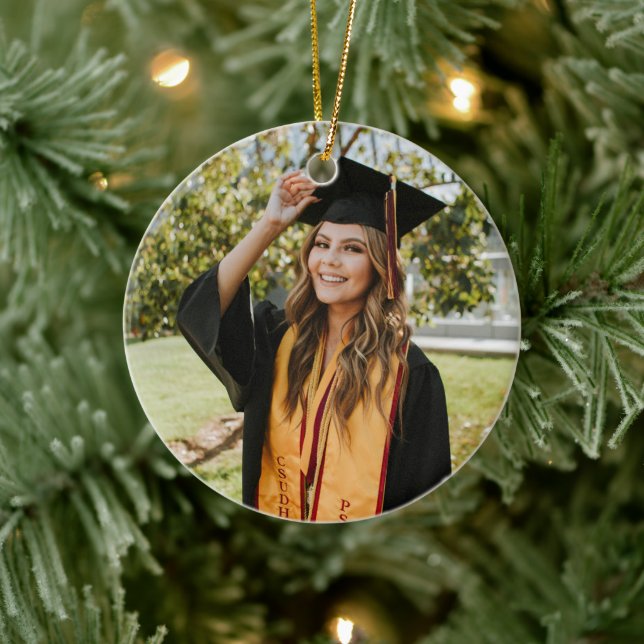 Create Your Own Custom Graduate Photo Ceramic Ornament (Tree)
