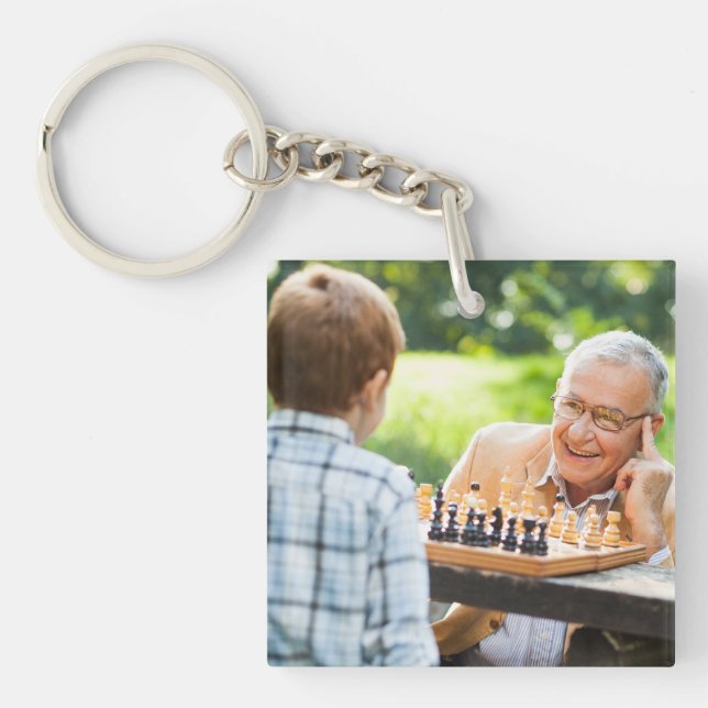 Create Your Own Custom Grandchildren Photo Gift Key Ring (Front)