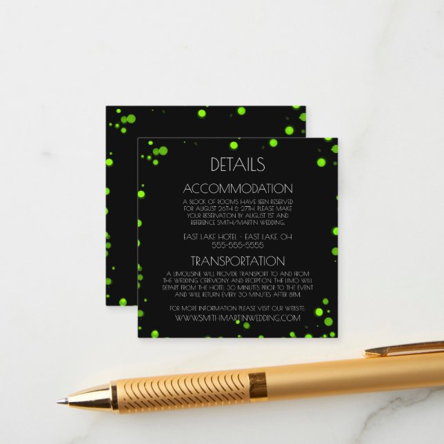 Create Your Own Custom Green Bokeh Border Enclosure Card (Front/Back In Situ)