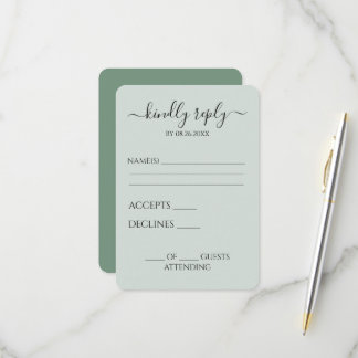 Create Your Own Custom Green Wedding RSVP Card