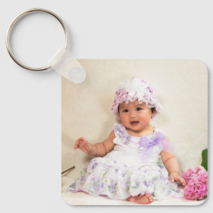 Create Your Own Custom Kids Children Photo Modern Key Ring