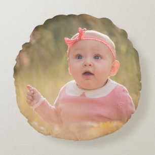 Create Your Own Custom Kids Children Photo Modern Round Cushion