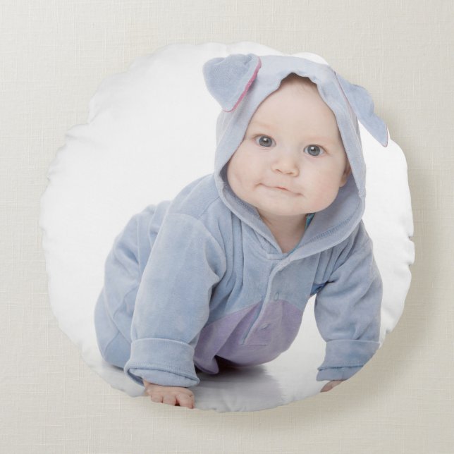 Create Your Own Custom Kids Children Photo Modern Round Cushion (Front)