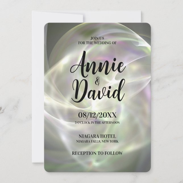 Create Your Own Custom Light Orb Wedding Invitation (Front)
