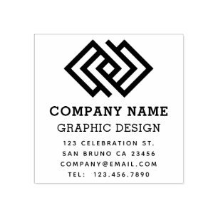 Create Your Own Custom Logo & Business Details Rubber Stamp