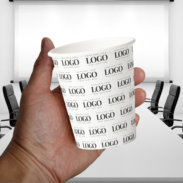 Create Your Own Custom Logo Pattern Business Party Paper Cups (Creator Uploaded)