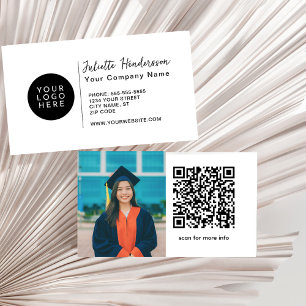 Create Your Own Custom Logo Photo QR Elegant Business Card