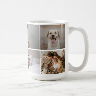 Create your own custom made 5 photo personalised coffee mug