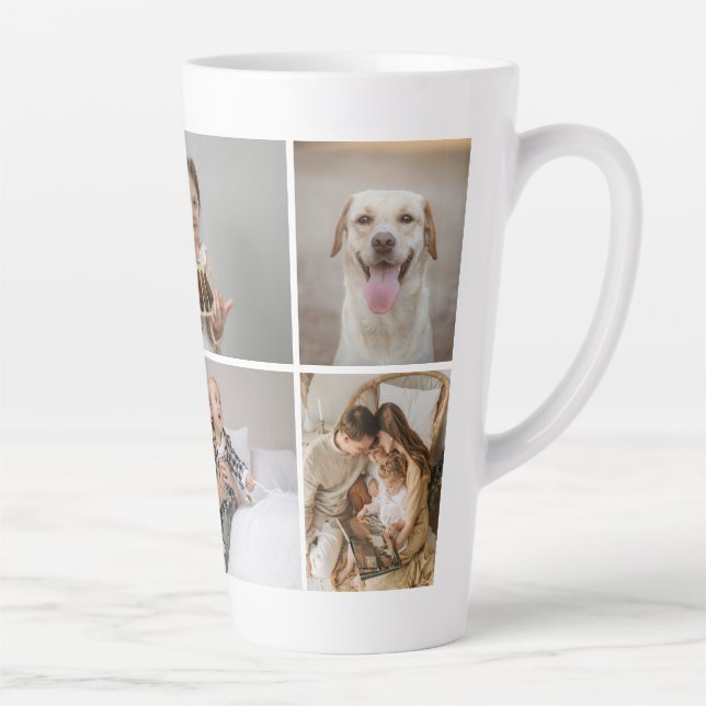 Create your own custom made 5 photo personalised latte mug (Right)