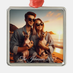 Create Your Own Custom Memorable Family Photo  Metal Ornament