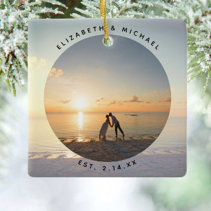 Create Your Own Custom Memorable Wedding Photo Ceramic Ornament