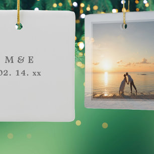 Create Your Own Custom Memorable Wedding Photo Ceramic Ornament