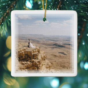 Create Your Own Custom Memorable Wedding Photo Ceramic Ornament