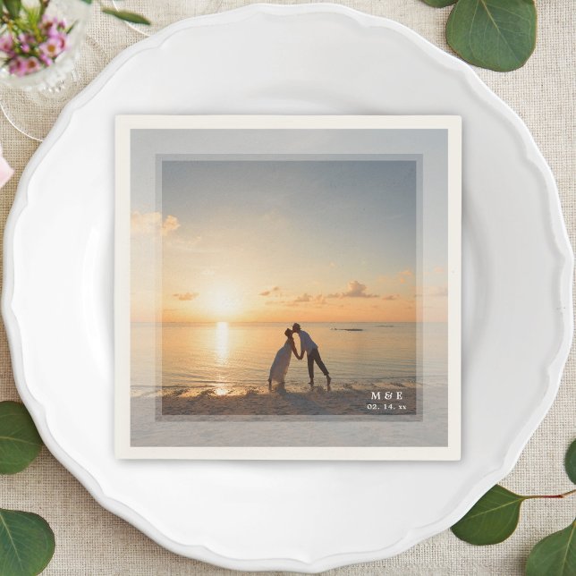 Create Your Own Custom Memorable Wedding Photo Napkin (Creator Uploaded)
