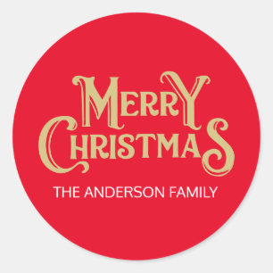 Create Your Own Custom Merry Christmas Classic Round Sticker