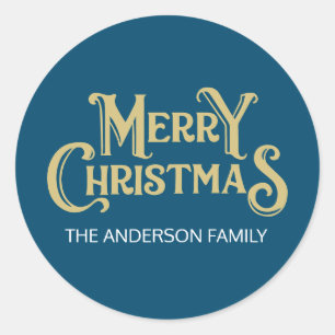 Create Your Own Custom Merry Christmas Classic Round Sticker
