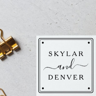 Create Your Own Custom Minimalist Couple's Names Rubber Stamp