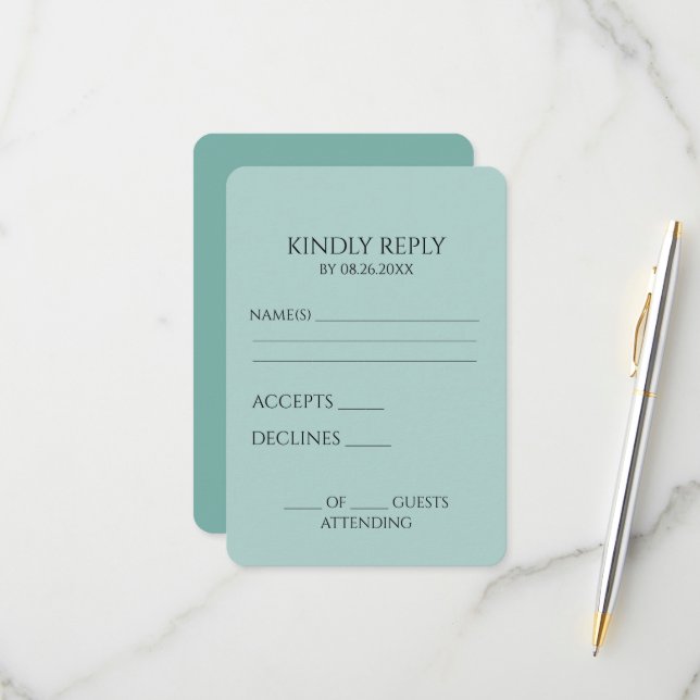 Create Your Own Custom Minimalist RSVP Card (Front/Back In Situ)