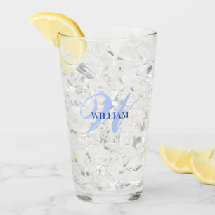 Create Your Own Custom Monogram And Name Blue Glass