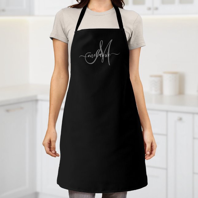 Create Your Own Custom Monogram And Name Script Apron (Creator Uploaded)