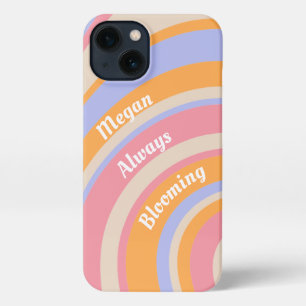 Create your own Custom Name Boho Rainbow Pattern iPhone 13 Case