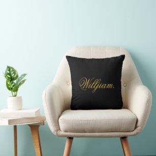 Create Your Own Custom Name on This Black Cushion