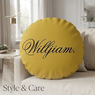 Create Your Own Custom Name on This Round Cushion