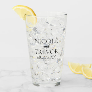 Create Your Own - Custom Names Bride & Groom Glass