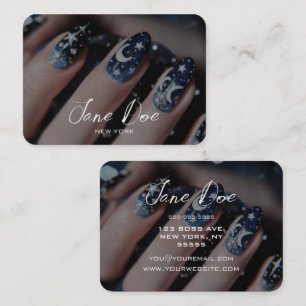 Create Your Own Custom Night Sky Nail Technician  Business Card