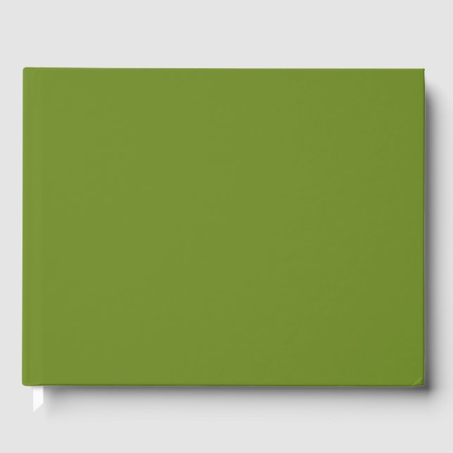 Create Your Own Custom Olive Green Wedding Guest Book (Front)