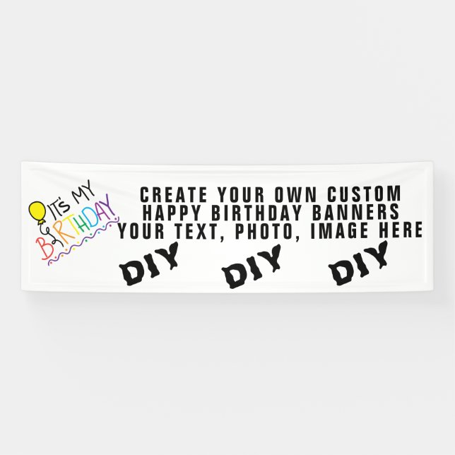 Create Your Own Custom Personalised Birthday Banner (Horizontal)