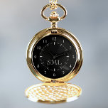 Create Your Own Custom Personalised Monogram Pocket Watch<br><div class="desc">Create your own personalised pocket watch with your custom monogram. Add your initials or custom text to create something really unique. To edit this design template, simply edit the text fields as shown above. You can even add more text or images, customise fonts and colours. Treat yourself or make the...</div>