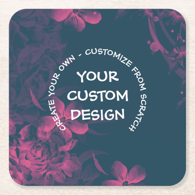 Create Your Own Custom Personalised Square Paper Coaster (Front)