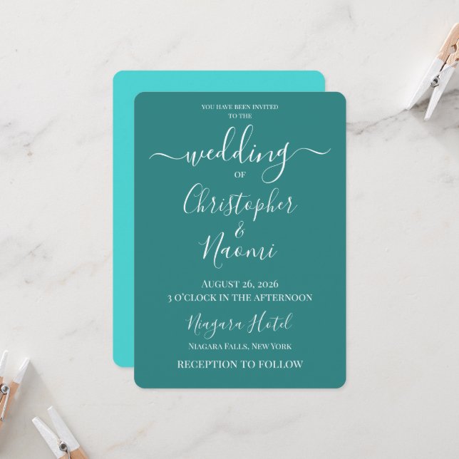 Create Your Own Custom Personalised Wedding Invitation (Front/Back In Situ)