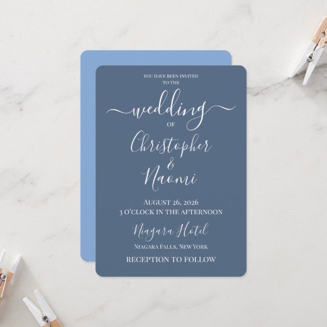 Create Your Own Custom Personalised Wedding Invitation (Front/Back In Situ)