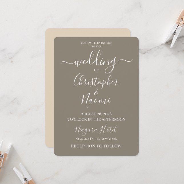 Create Your Own Custom Personalised Wedding Invitation (Front/Back In Situ)