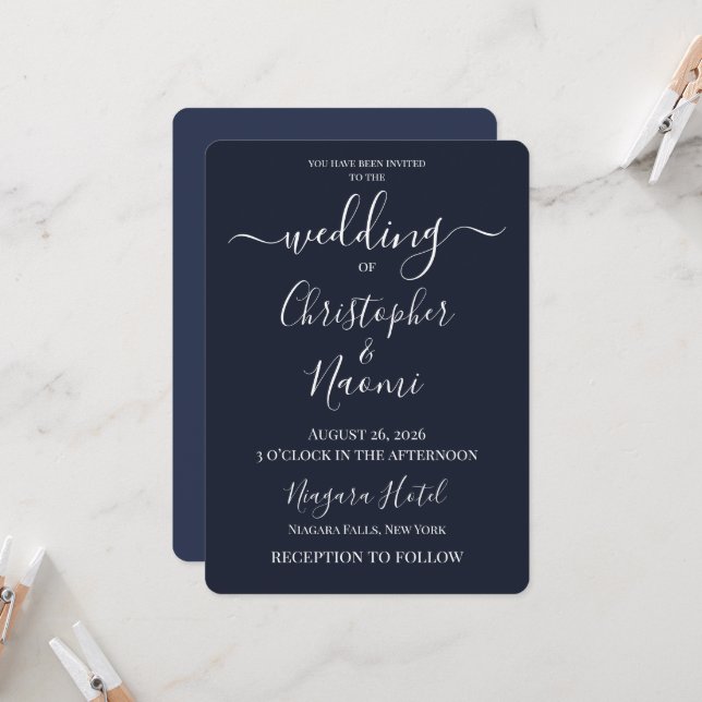 Create Your Own Custom Personalised Wedding Invitation (Front/Back In Situ)