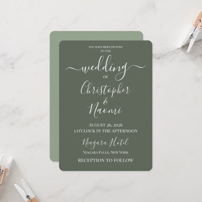 Create Your Own Custom Personalised Wedding Invitation (Front/Back In Situ)