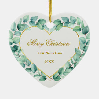 Create Your Own Custom Photo and Text Christmas Ceramic Ornament