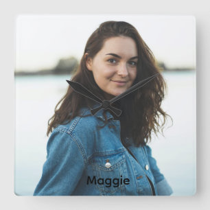 Create Your Own Custom Photo and Text Square Wall Clock