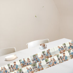 Create your own Custom photo collage 14 photos Short Table Runner