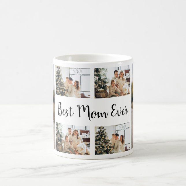 Create your own Custom Photo Collage Best Mum Ever Coffee Mug (Center)