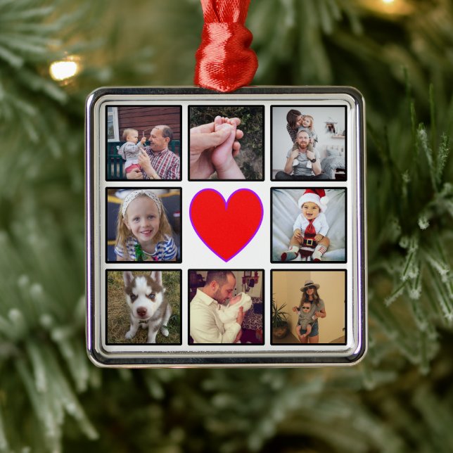 Create Your Own Custom Photo Collage Metal Ornament (Tree)