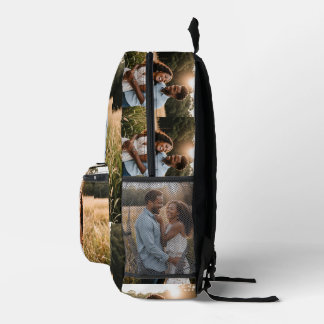 "create your own" custom photo collage wedding printed backpack