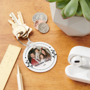 Create Your Own Custom Photo Family Name Year Key Ring