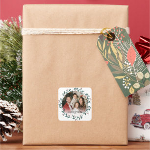 Create Your Own Custom Photo Family Name Year Square Sticker