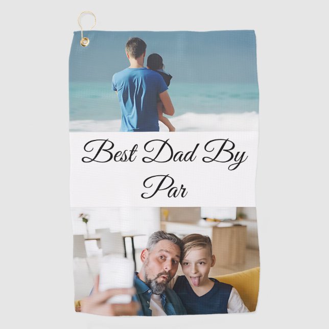 Create Your Own Custom Photo Fathers Day Golf Towel (Front)